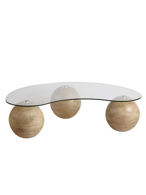 Sveti Curved Glass Coffee Table, Natural