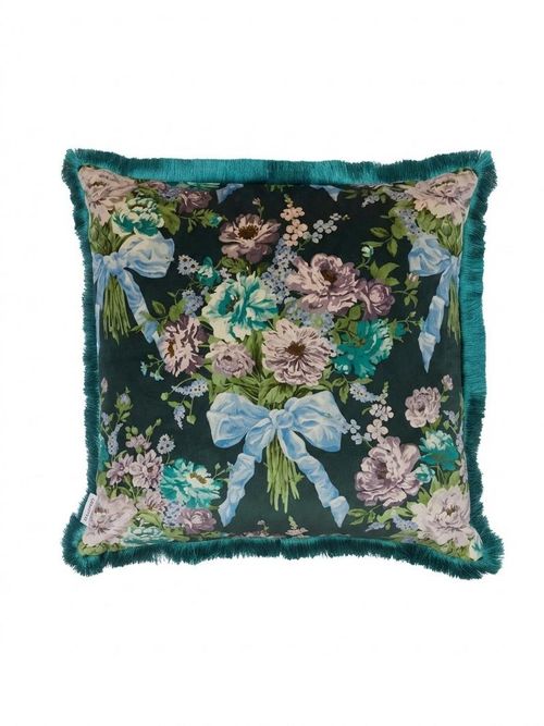 Bow Bouquet Velvet Cushion