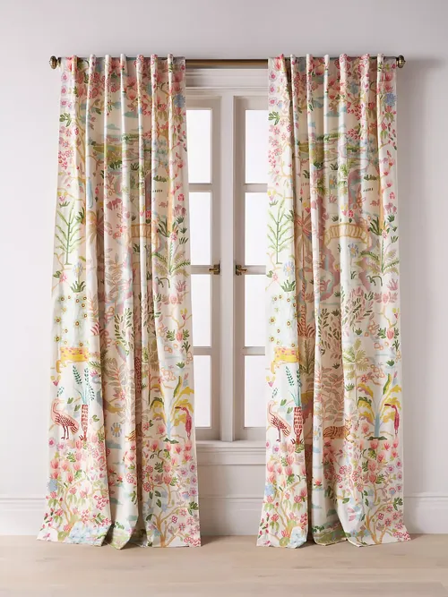 Organic Cotton Tales Menagerie Printed Curtain