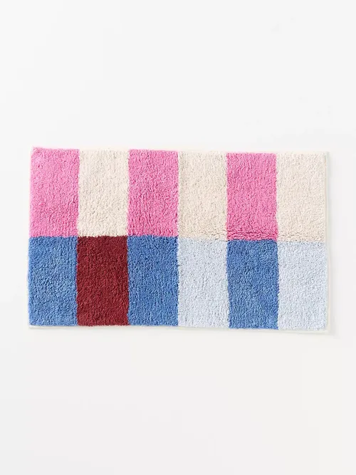 Damson Madder Cotton Woven Striped Bathmat