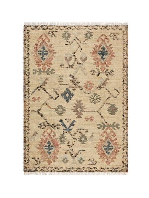 Matalya Kilim Handwoven Wool & Jute Cream Rug