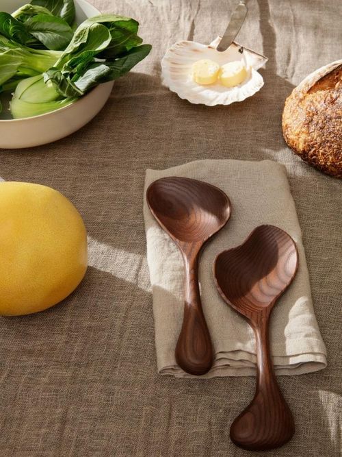 Ferm Living, Os Salad Cutlery 2 Pieces, Dark Brown