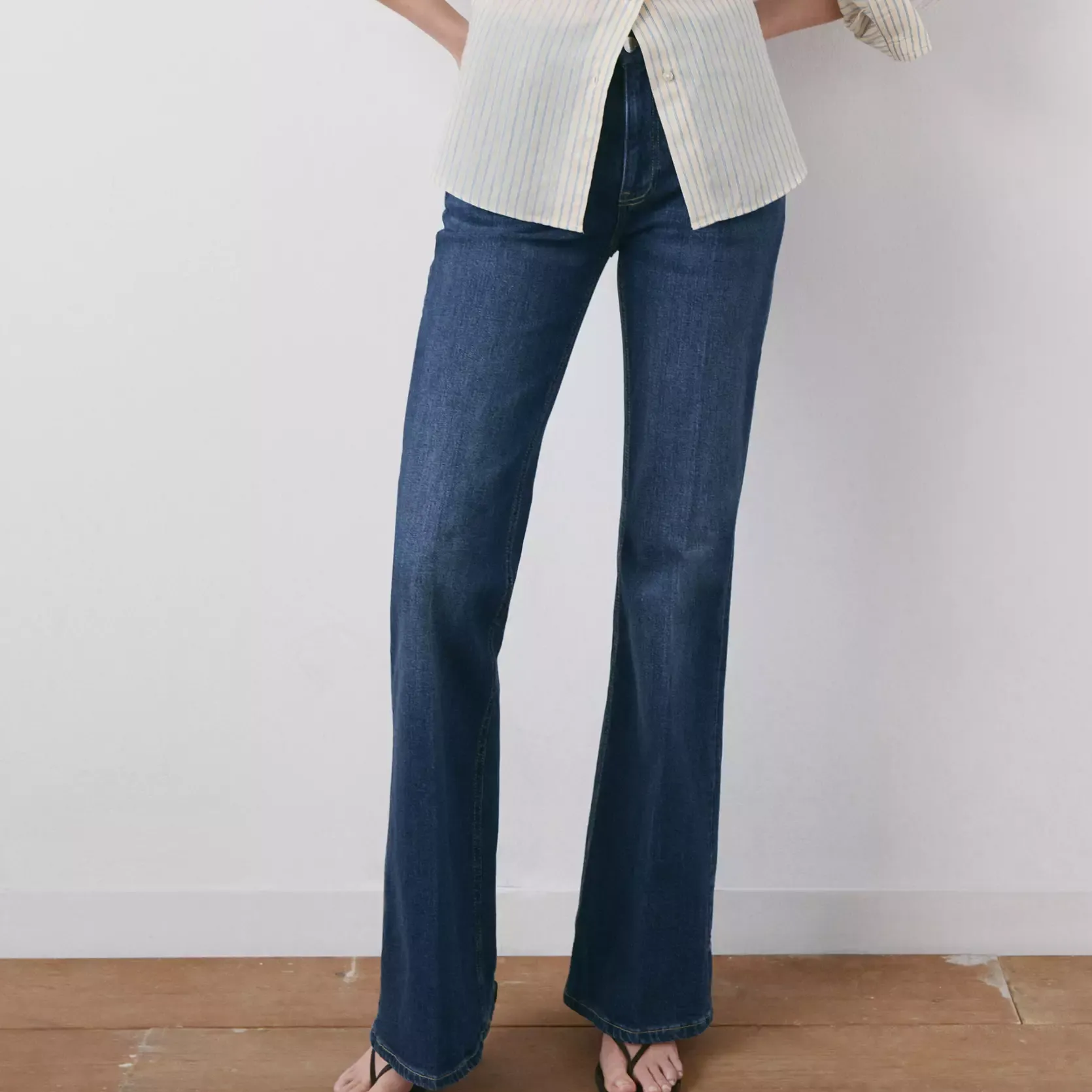 Mango Violet Flared High-Rise Jeans