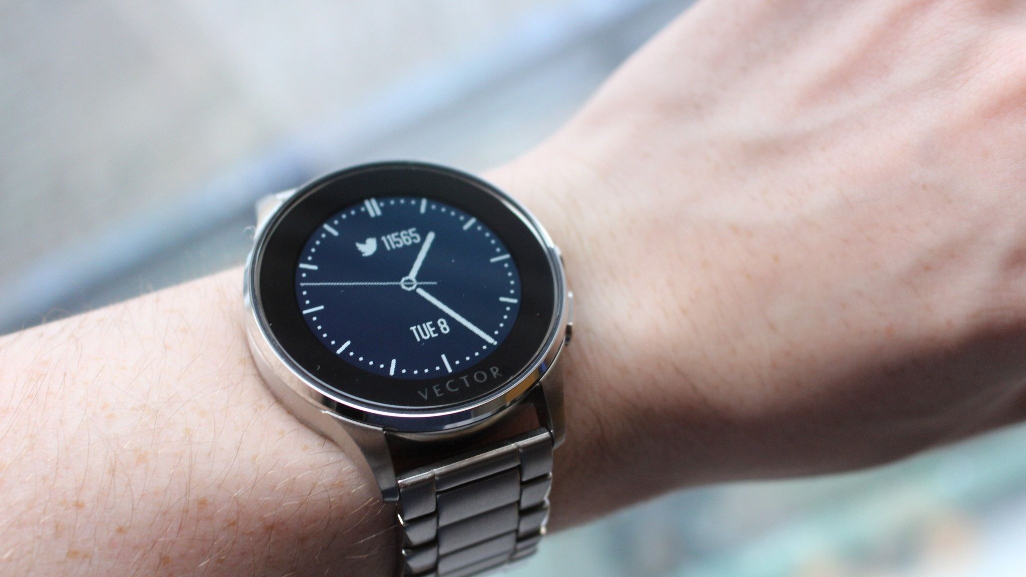 Vector Meridian Brushed Black Case Smart Watch/Watch Only/No Charger/Tested vector-smartwatch-baselworld-  main image 4
