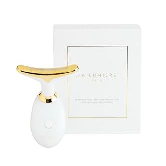 La Lumi&amp;Egrave;re Skin Multifunctional Led Light Therapy Tool. Red, Blue and Green Light Therapy. Electrical Muscle Stimulation and Sonic Vibration With Gold Plated Induction Bar.