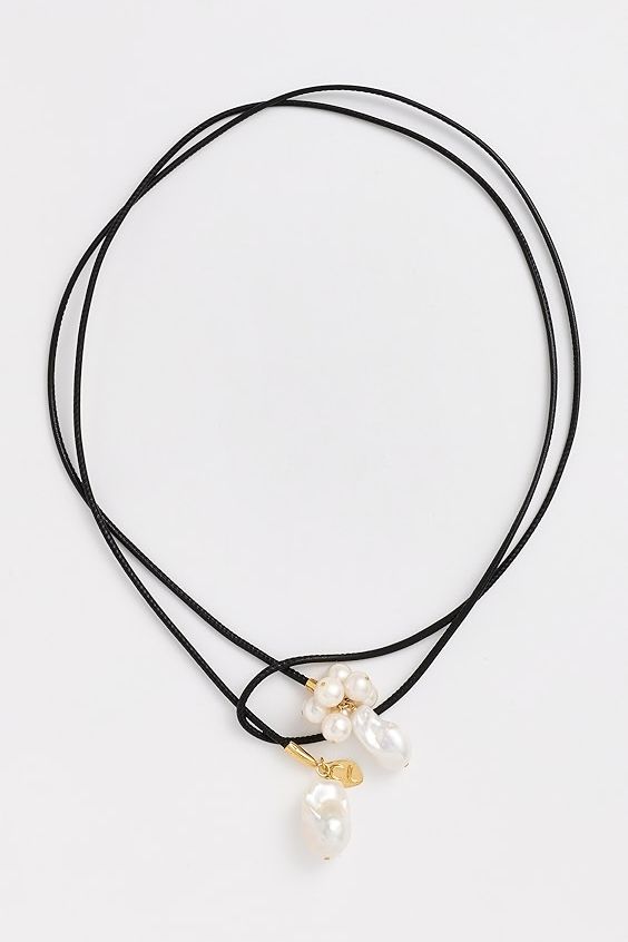 Chan Luu Jolie Lariat Pearl Cluster Necklace