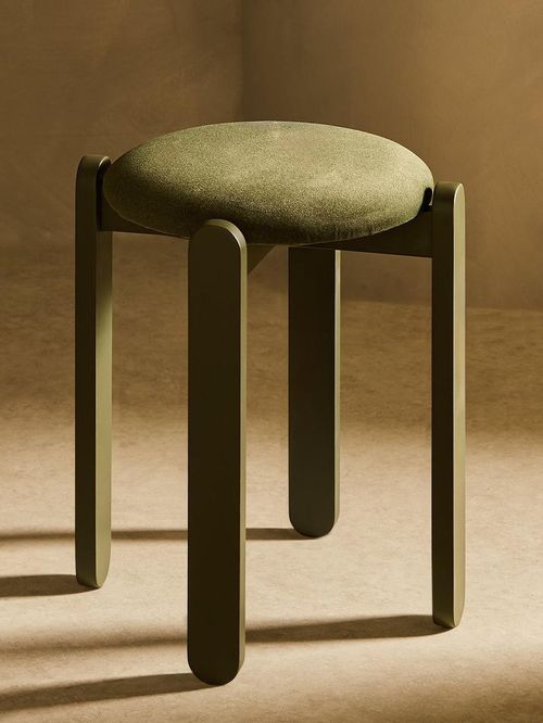 Sami Fabric Stacking Stool in Green