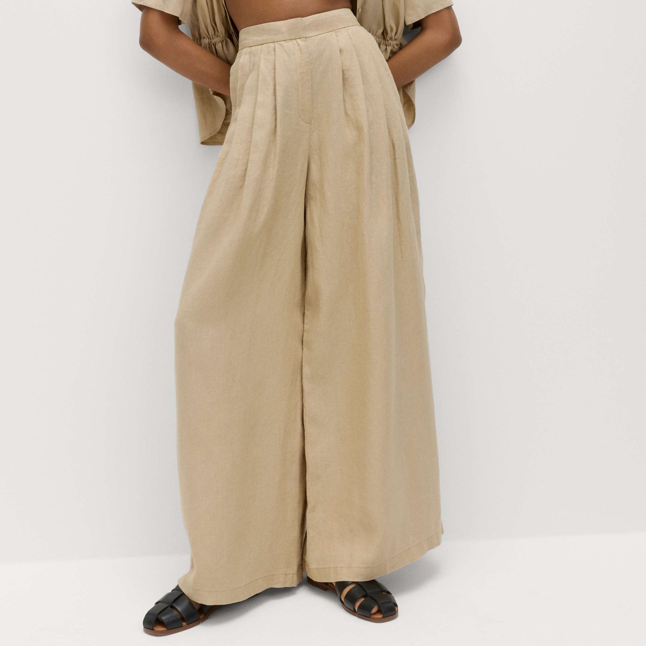 M&amp;amp;S Pure Linen Wide Leg Trousers