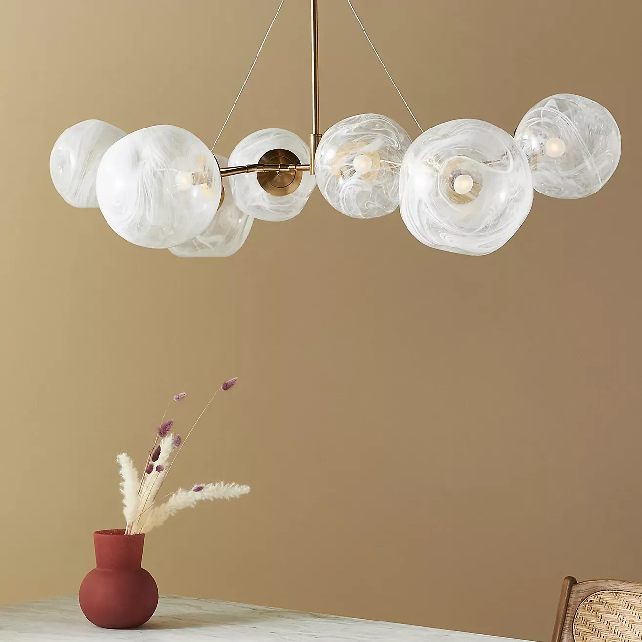 Cloud Organic Glass Globe Chandelier