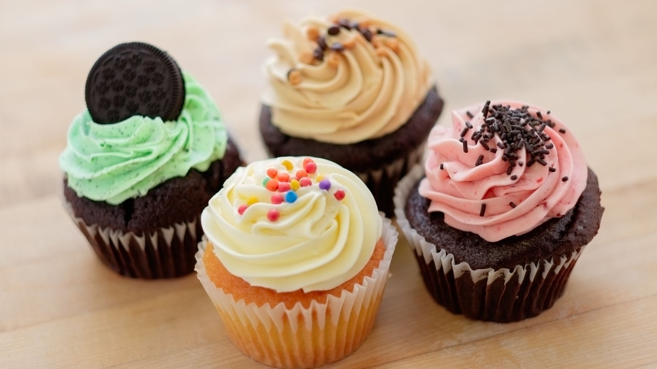 Assorted gourmet cupcakes