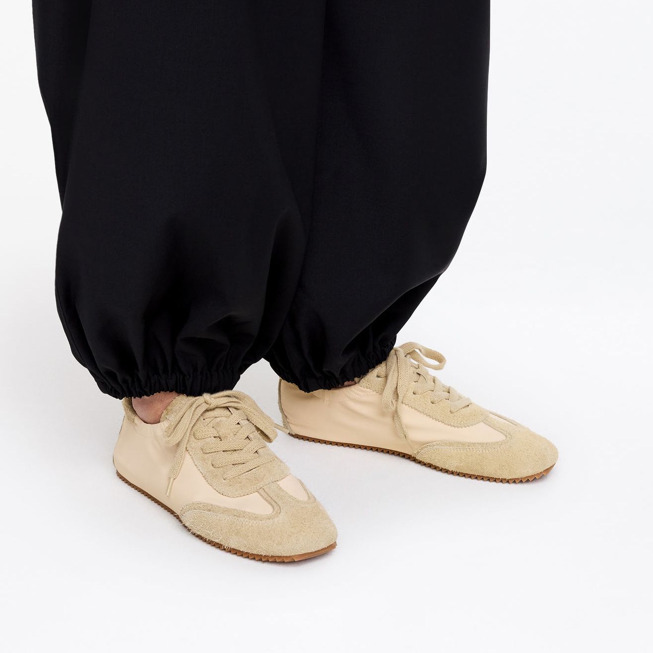 Suede Nylon Trainers &amp;ndash; Beige &amp;ndash; Women &amp;ndash; Arket Gb