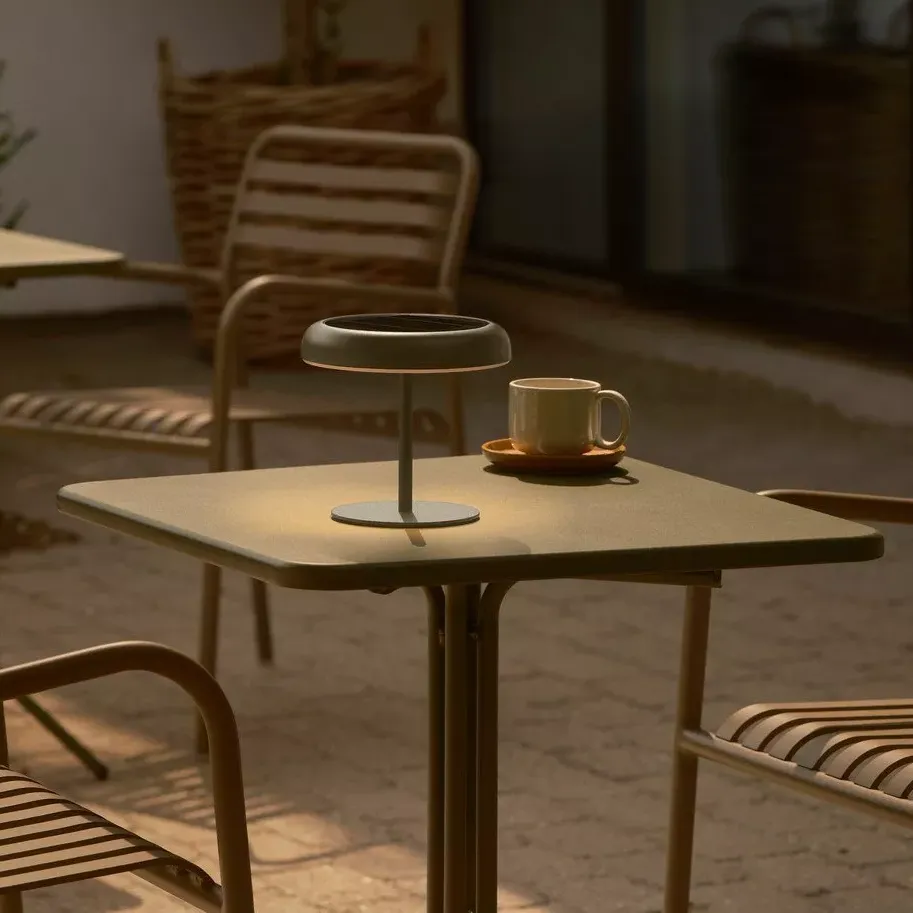 Nordlux Elmer To-Go Portable Solar Powered Outdoor Table Lamp, Olive