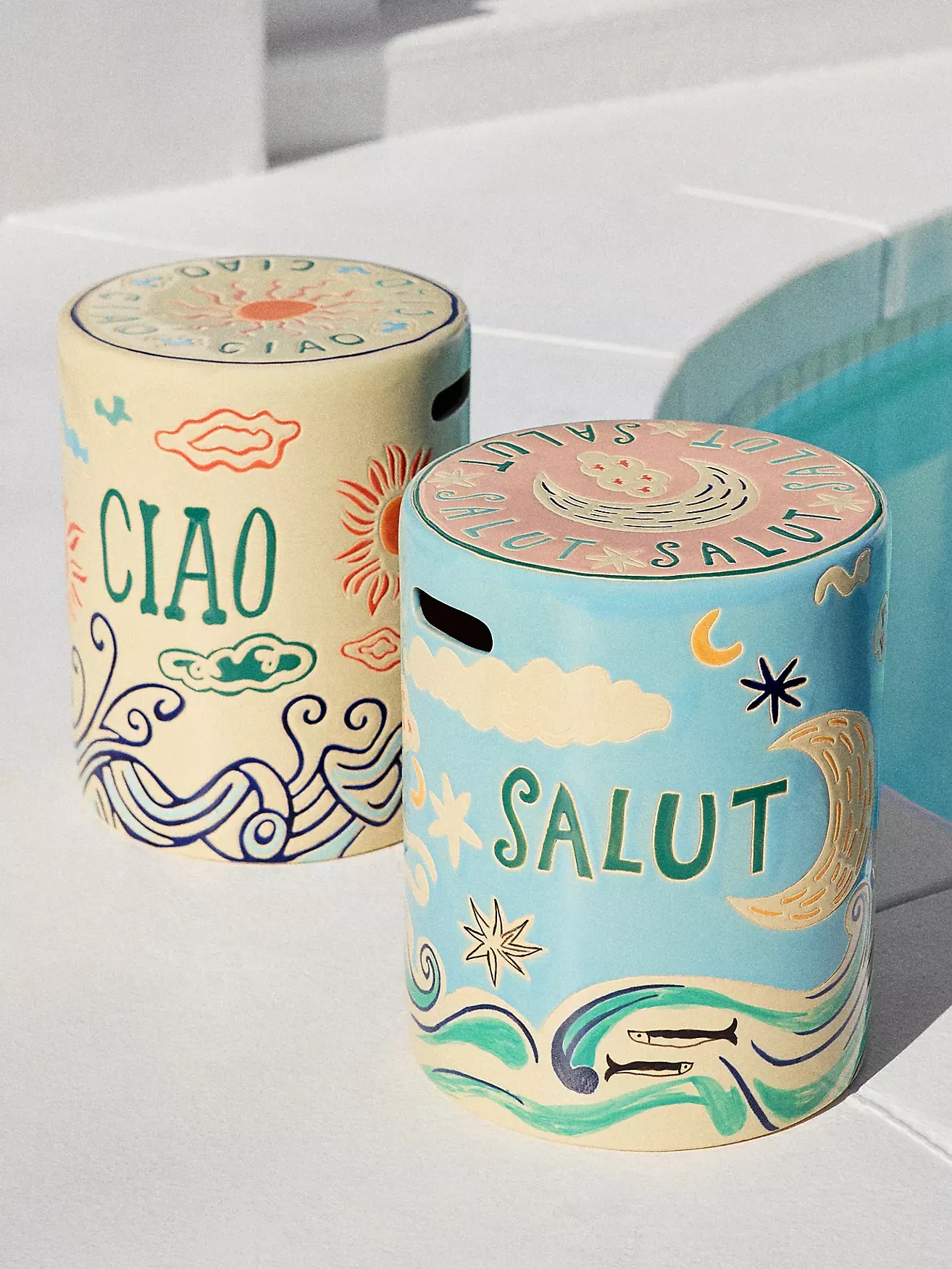 Festa Outdoor Ceramic Stool