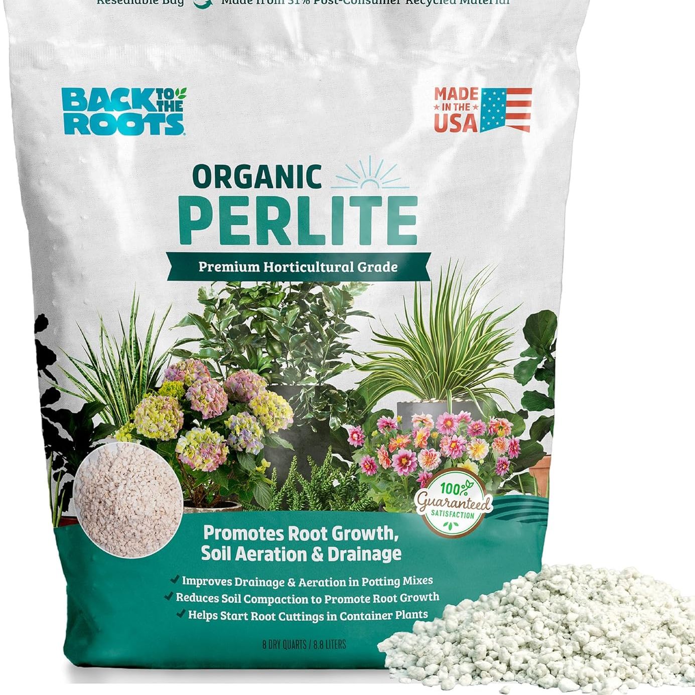 Back to the Roots 100% Organic Perlite | Made in the Usa | Premium Nutrition for Indoor and Outdoor Plants