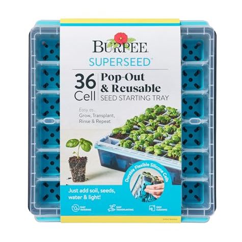 Burpee Superseed Seed Starting Tray | 36 Cell Reusable Seed Starter Tray | for Starting Vegetable, Flower &amp;amp; Herb Seeds | Indoor Grow Kit for Plant Seedlings | for Germination Success