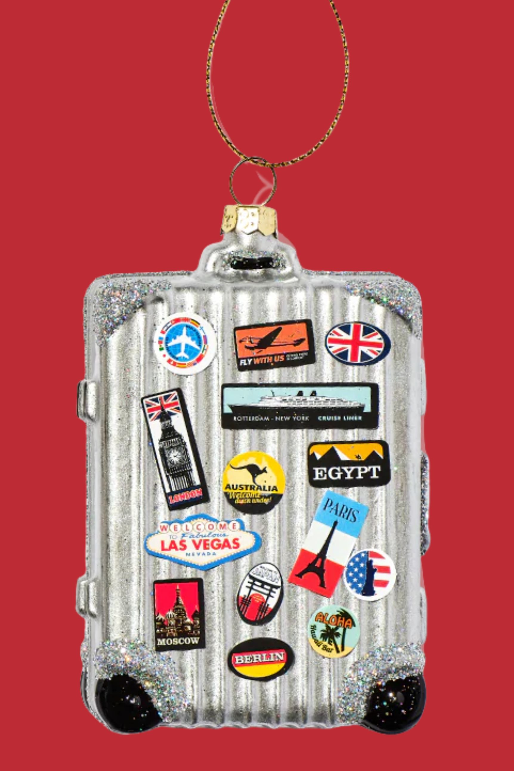 Not Another Bill, Jet-Set Traveller Glass Bauble