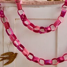 Pink + Red Paper Chain Kit