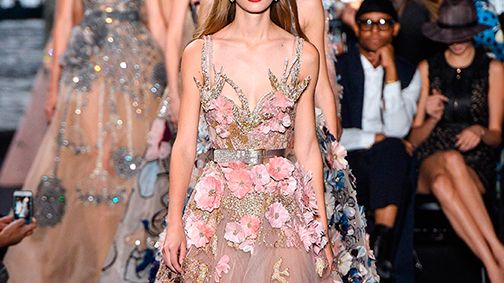 fashion couture dresses Luxury Couture Hand Beaded Evening Gown- Saria – Sandra's Bridal Collection main image 0