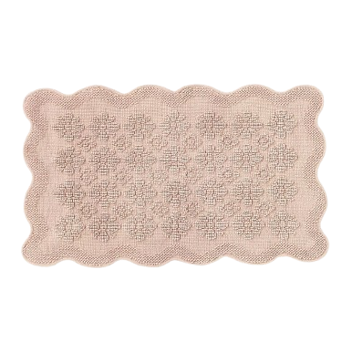 Benni Hand-Woven Floral Wavy Border Bathmat