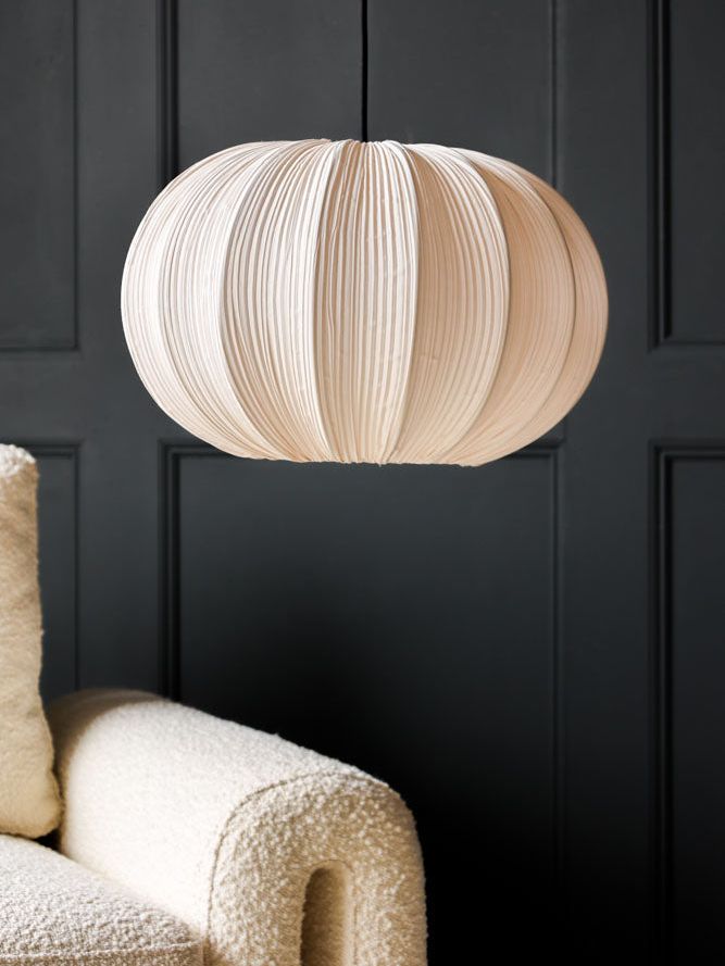 CASCADE HOLDINGS LTD, Neutral Pleated Fabric Ceiling Light