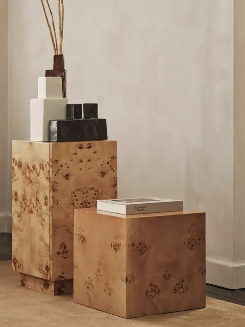 Burl Cube Side Table