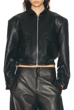 Val Faux Leather Padded Jacket
