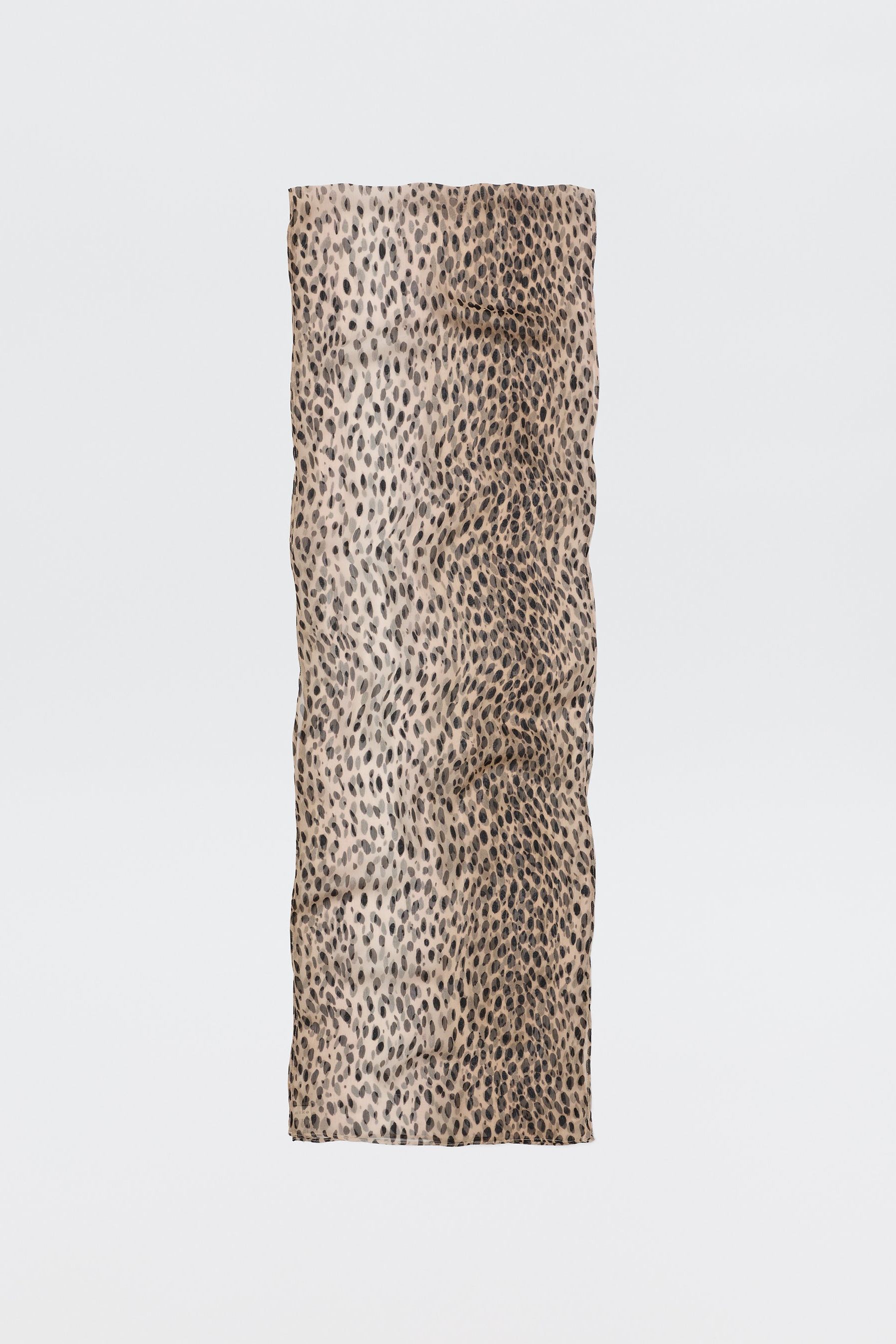 Julien Scarf in Brown Antelope Spot Jacquard Black