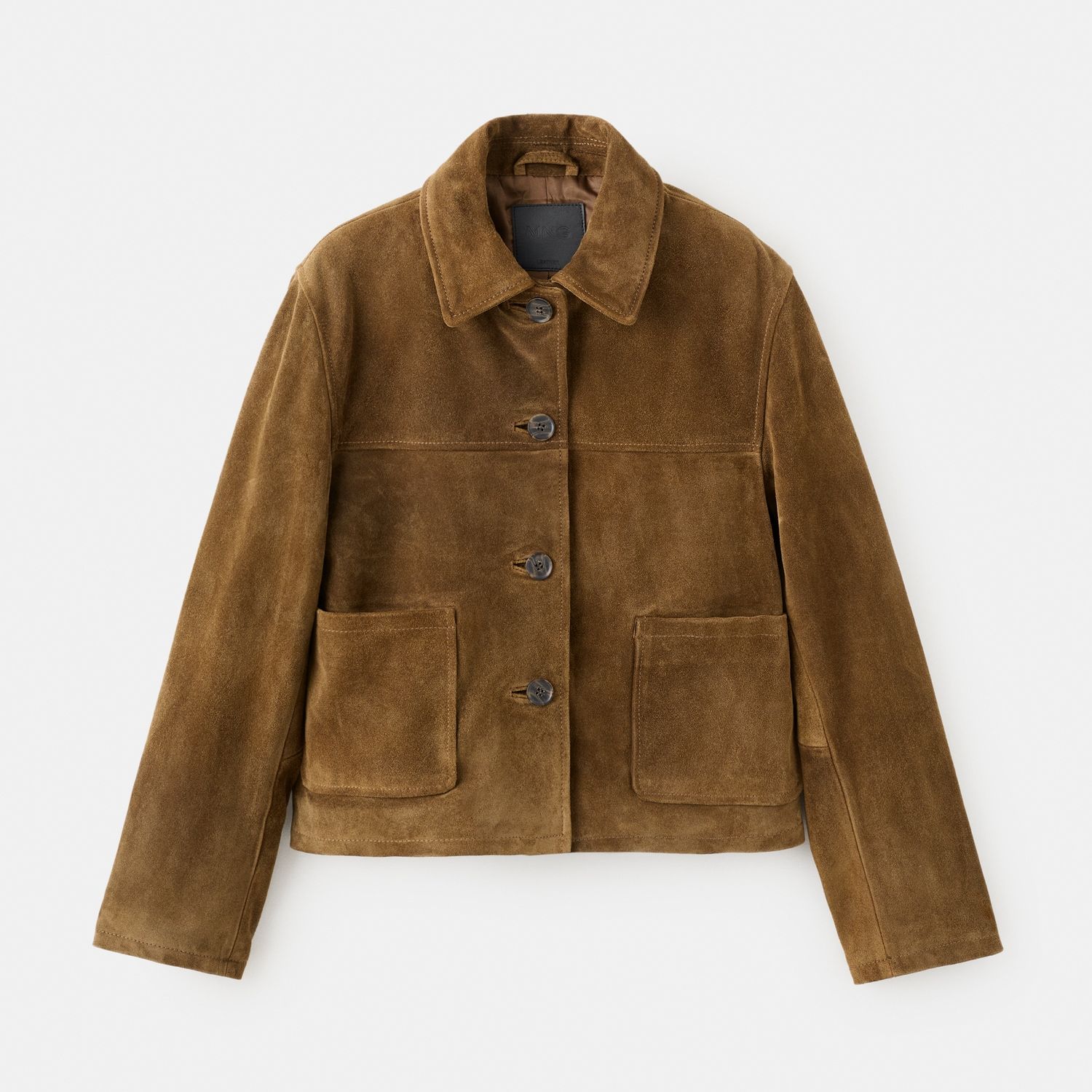 Suede Leather Jacket With Buttons - Women | Mango United Kingdom