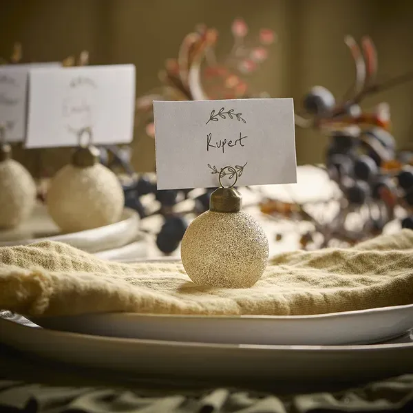 Six Glass Bauble Name Place Holders