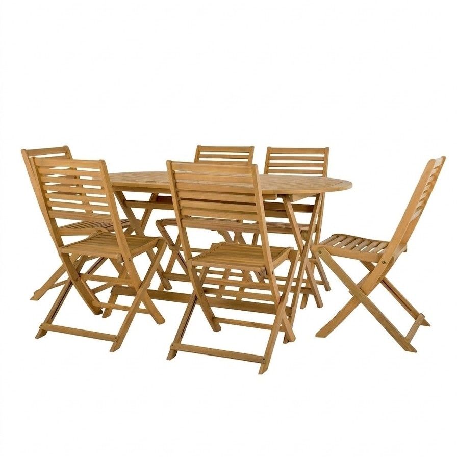 Argos Home, Argos Home Newbury 6 Seater Folding Wooden Patio Set