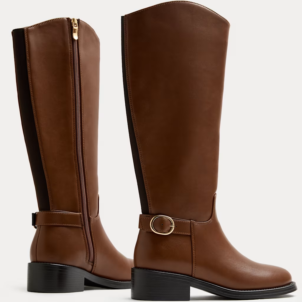 M&amp;amp;S brown knee high boots