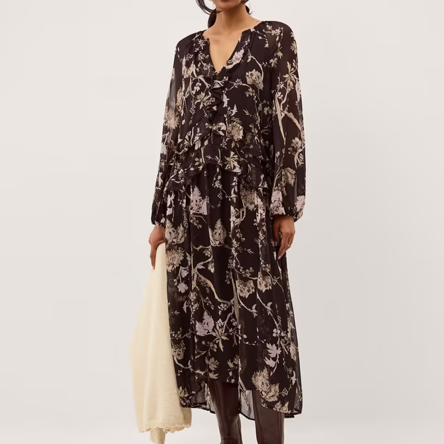 Monsoon, Floral Print Midi Dress