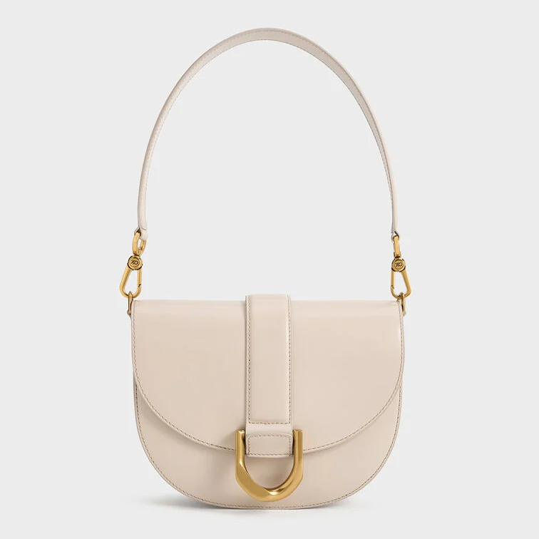 Charles &amp;amp; Keith, Gabine Leather Saddle Bag