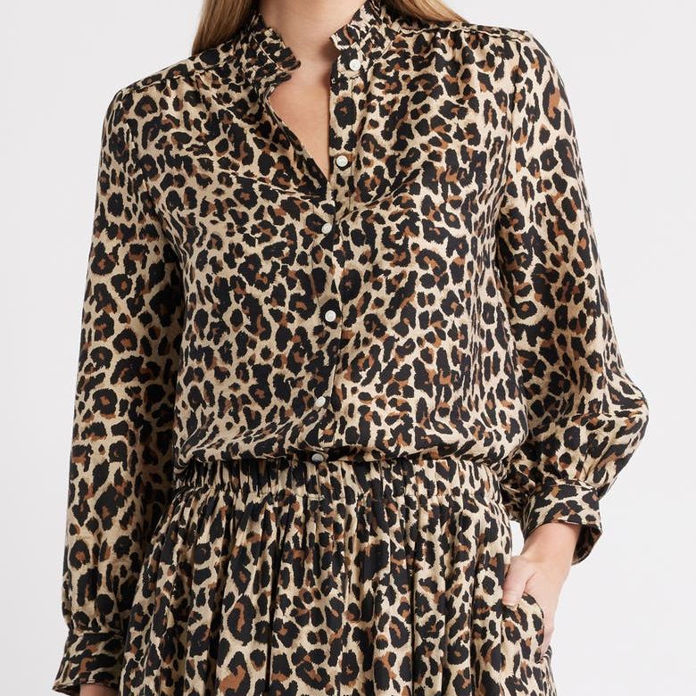 Ruffle Button-Up Shirt