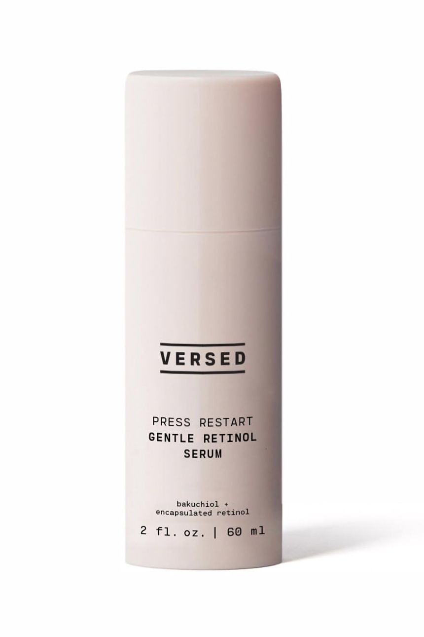 Versed Press Restart Gentle Retinol Serum, Jumbo - Bakuchiol Retinol Alternative Anti-Aging Serum Helps Even Skin Tone, Fine Lines &amp;amp; Wrinkles - Gentle Night Serum for Sensitive Skin - Vegan (2 Fl Oz)