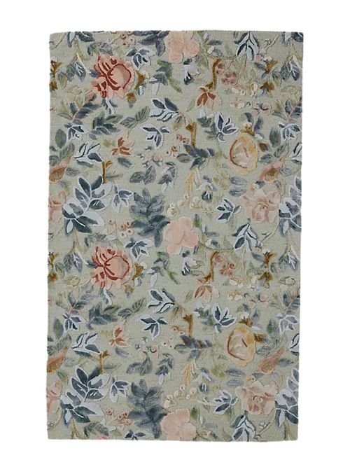 Tufted Wool-Viscose Painterly Floral Rug