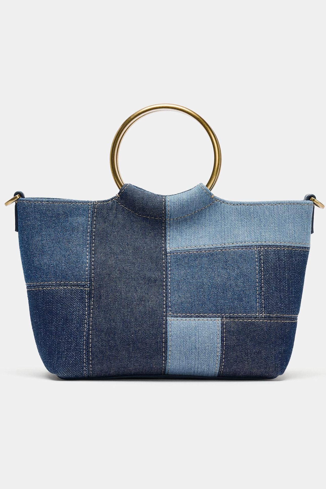 Zara Patchwork Mini Bucket Bag