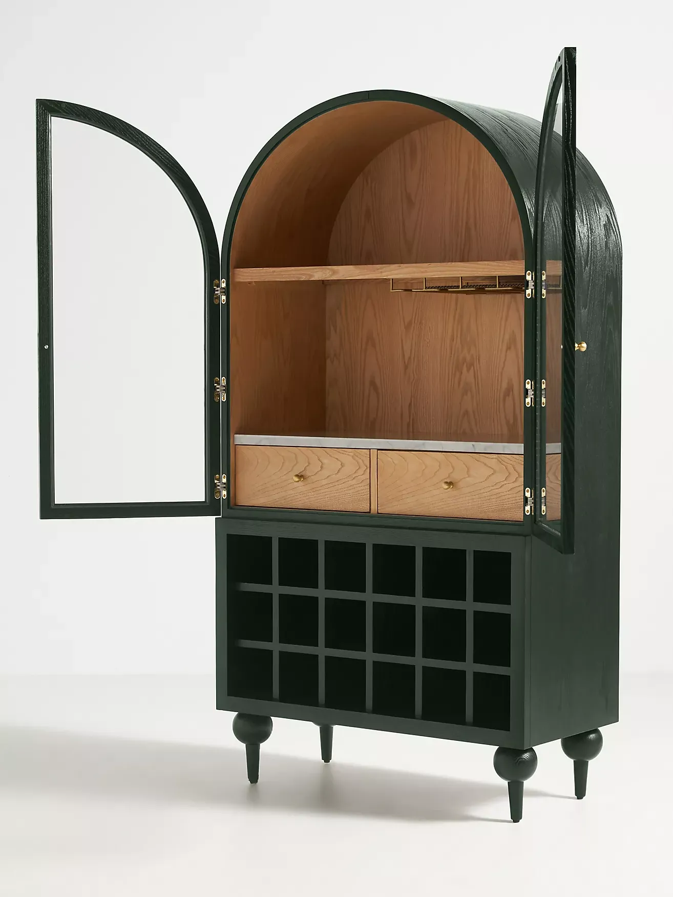 Fern Ash Wood Bar Cabinet