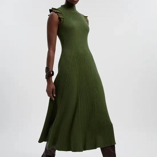 Karen Milen, Green Knit Midi Dress
