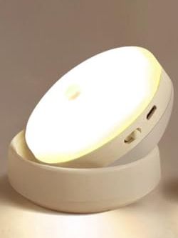 Guoddm Motion Sensor Led Light, Usb Rechargeable Magnetic Night Lights, 360&amp;deg; Rotating Activated Stickable/placeable/handheld/battery Compartment for Kitchen Closet Stairway Hallway(warm Light,2pcs)