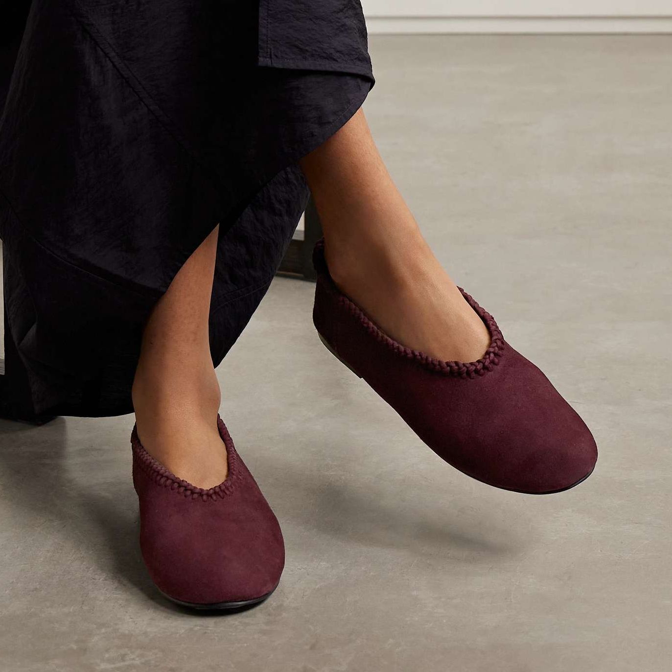 Park Braided Suede Ballet Flats