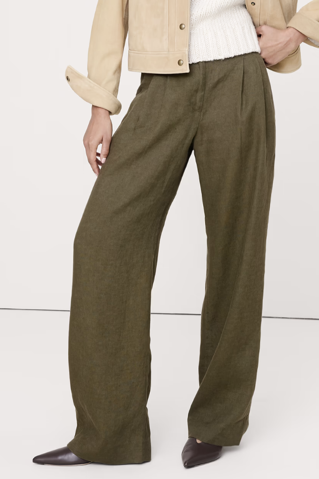 Banana Republic, The Soho Wide-Leg Pant in Linen