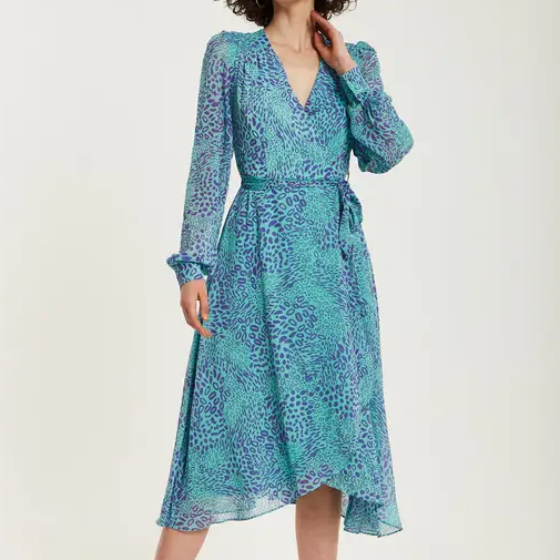 Debenhams, Blue Animal Print Midi Dress