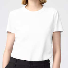 Uniqlo, White Crew Neck T-Shirt