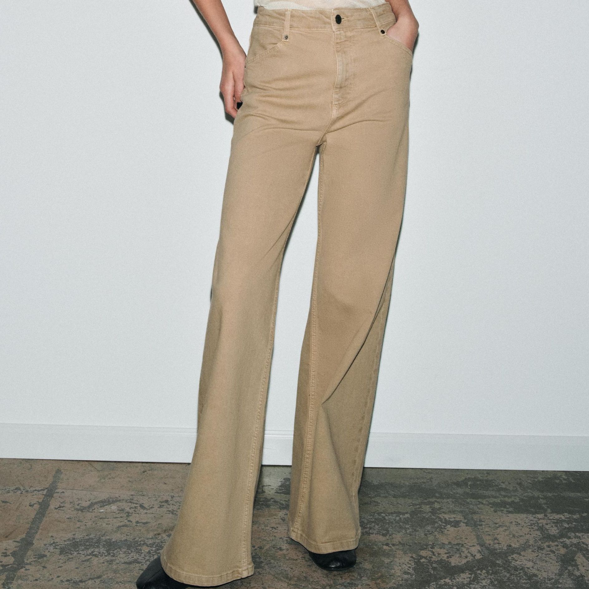 Zw Collection Wide-Leg High-Waist Jeans