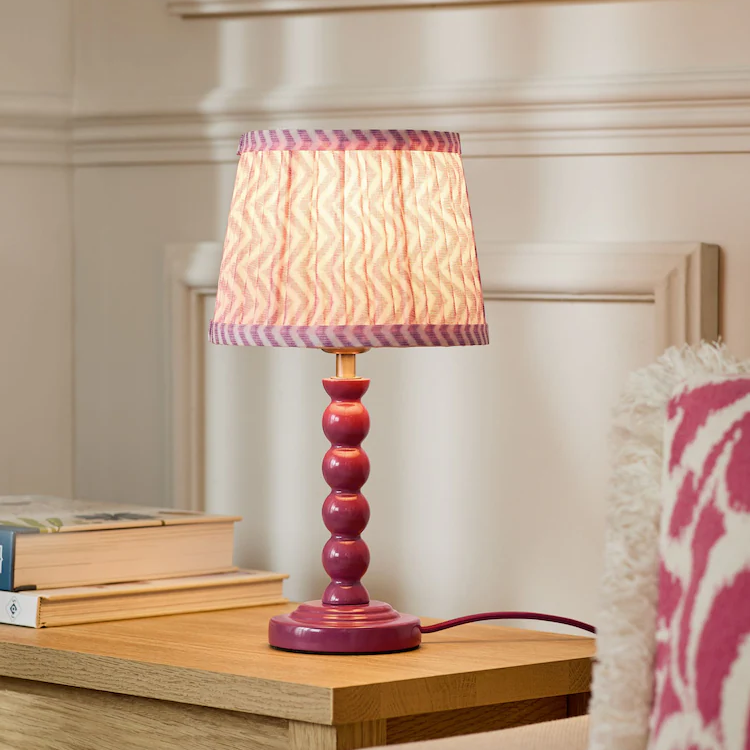 Next, Pink Mini Bobbin Table Lamp