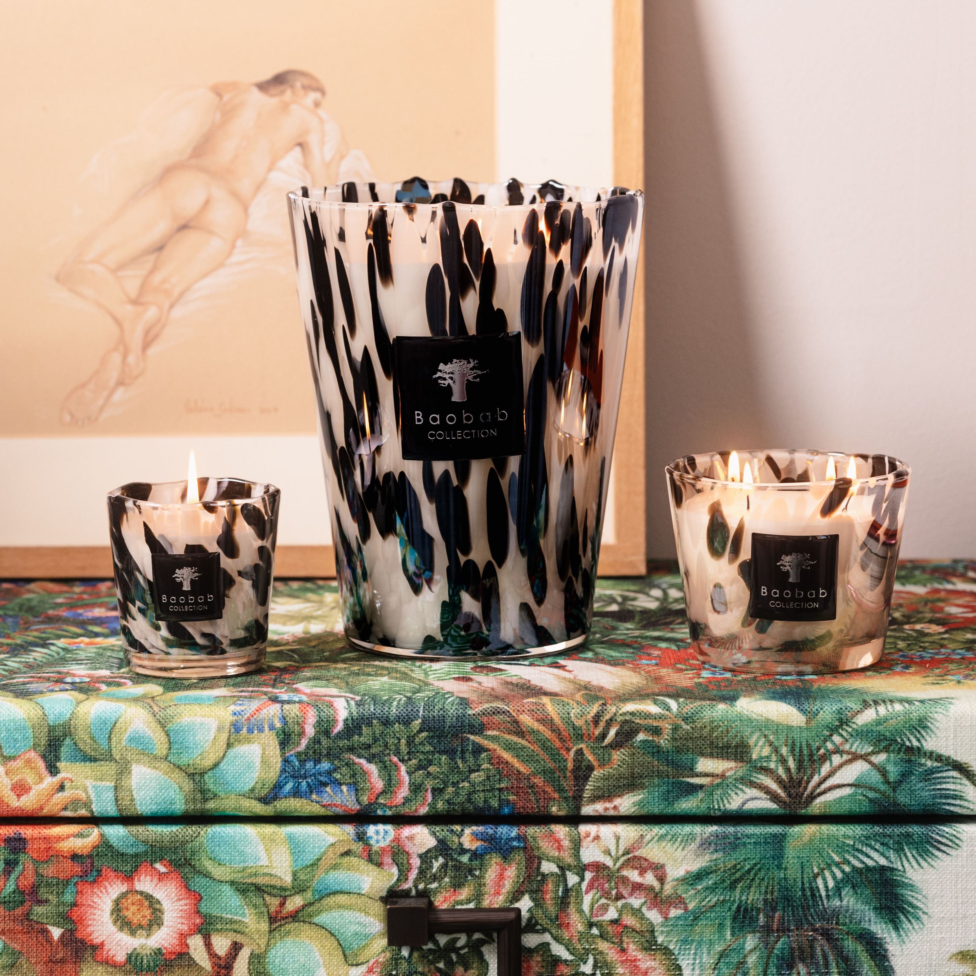 Scented Candle Pearls Black