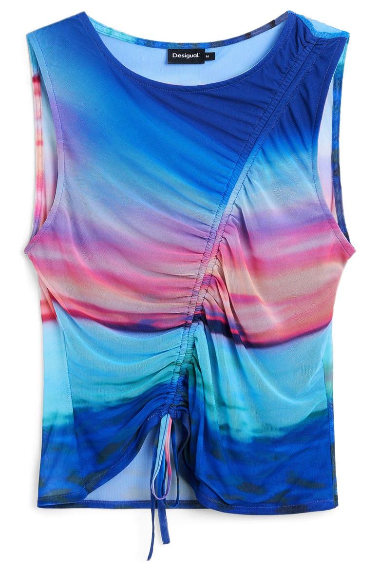 Drawstring Front Mesh Tank