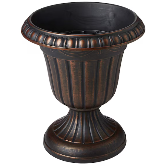Arcadia 10" Brushed Plastic Indoor/Outdoor Urn Planter