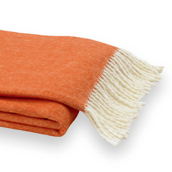 Italian Herringbone Tangerine Throw by Lands Downunder